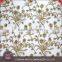 East fashion organza water soluble lace embroidery fabric on chiffon with gold thread for dress