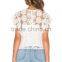 2016 Ladies White Cotton Lace Tops