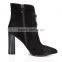 Top Fashionable Rhinestone Women Boots Andkle Boots Leather Heels