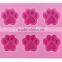 2016 Hot Sale Food Grade FDA and LFGB 10 Hole Cat- Pat Silicone Cake Mold