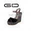 Special horsehair upper bling bling shoes for party women heel wedge