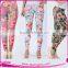 New Design Flower Custom Printed Colorful Running Girls Tights