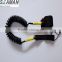9mm 9fts coiled surfboard surfing leash for SUP with Double Stainless Steel Swivels and Triple Rail Saver