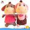 OEM plush soft grey couple donkey toy with clothes