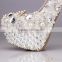 OW20 Luxury Handmade Women Shoes WHITE Champagne Rhinestones Wedding Shoes Crystal 14cm High Heels Dress Prom Shoes