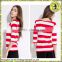 Custom-Made Autumn Red Stripe Fshion Female Upper Clothes                        
                                                Quality Choice