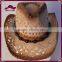 100% straw cowboy hat with beads
