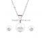 stylish shell pearl with stainless steel gold heart jewerly set