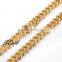 12mm solid gold filled men's crystal cut cuban link curb chain