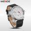 Man watches top 2016 stainless steel back water resistant genuine leather waterproof casual wrist watch