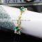 Kingman 18k gold zinc alloy crystal multi layered pearls bracelets