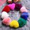 10cm Rabbit Fur Heart Shape Ball PomPom Cell Phone Car Fur Key Chain