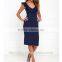 2016 Latest Ruffle Navy Blue Bodycon Midi Dress Designs                        
                                                Quality Choice