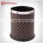 2015 Trade Assurance Durable Fireproof Double Layer Round Plastic Metal Trash Can In Trash Bins With Leather Cover C-132
