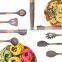 2015 New Wooden Handle 5Piece Silicone Kitchen Utensils