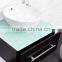 White bowl shape ceramic basin mini bathroom vanity with side cabinet