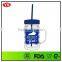 Double wall Large 24 oz acrylic mason jar with straw