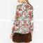 Casual ethnic style button up long sleeve floral print woman shirt blouse