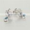 Newest Design Fancy Silver Drop Blur Zircon Pave Butterfly Earrings For Party Girls