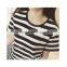 New fashion mermaid women striped dress loose cotton girl dress with pocket