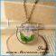 Charming Jewelry Styles Round Shape Real Dried Flower Pendant Necklace