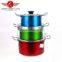 New design 3pcs Colorized Stainless Steel Soup Pot