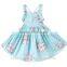 Baby Girls Dress Brand Summer Beach Style Floral Print Party Backless Dresses For Girls Clothing 1-7Yrs