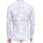 Blue Skinny Patterned Long Sleeve Buttonless Men Shirt