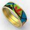 Stainless Steel Gold Plated Bracelet Women Colorful Enamel Bangle