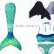 kids fancy mermaid swimsuit, mermaid tail with monofin for swimming