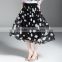 Korean Latest Ladies Polka Dot Long Maxi Skirt Design Girls Chiffon Printed Skirts