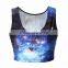Summer Fashion Printed Women Sleeveless Galaxy Crop Top Wholesale