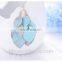 2016New desgin simple blue paint leaf women drop earring leaf shape tassel earrings