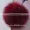 Big and fluffy factory price fox fur ball pom poms keychain