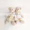 Beige classical plush teddy bear well dressed couple toy