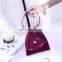 Creative design fashion bright PU leather triangle shoulder bag casual daypack bags