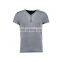 Hot selling latest plain v neck with bottons cotton mens tops t shirts manufacturers china
