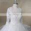 Luxury lace beaded new muslim bridal ball gown wedding dress with long sleeves