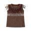 Girl Fringe Shirt Kids Plain Top Tassel T Shirt