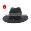 13Colors Trend Unisex Flat Brim Wool Felt jazz Fedora Hats Men Women Leopard Grain Leather Band Decor Trilby Panama Formal Hat