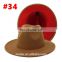 2021 New Simple Retro Unisex Flat Brim Jazz Fedora Hats Women Green and Pink Wool Felt Panama Formal Hat Large Size for Party