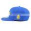 Bulk custom blue snapback caps with plastic buckle