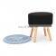 Customized modern style blue woolen yarn covered furniture type footstool  feet ottoman