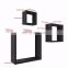 Set of 3 Floating Cube Shelves Wall Storage Shelf for Picture Frames Book Display