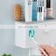 Bathroom Multi Functional Plastic Wall Mount Toothbrush Holder With Automatic Toothpaste Squeezer