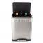 High quality thick material 30 Liters classify trash can soft closed anti-fingerprinting pedal bin kitchen use rubbish pedal bin