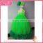 Refreshing green girl's dress decorated with flower