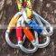 JRSGS Wholesale 25KN Outdoor Carabiner Customized Logo and Color Round Climbing Snap Hook Aluminum Carabiner Hooks S7108TN