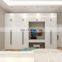 Modern mdf wooden cloth cabinet storage wardrobe furniture design custom bedroom white 6 door oak wood board wardrobe