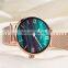 SINOBI Elegant Lady Watch Pearl-shell Dial In Emerald Color Stainless Steel Milanese Mesh Band Quartz Watchs S9709L